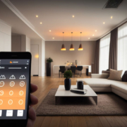 A smartphone showing smart home control features.