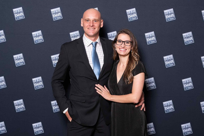 Local home builder Mark Harren, owner of Harren Companies, Inc. at a Central Minnesota awards ceremony with his wife.