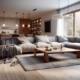 The living room of a house with large windows for natural light.