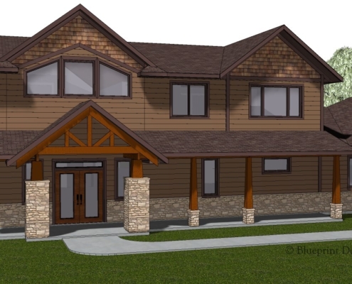 A rendering of a large family home in Minnesota.