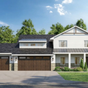 A custom home with a large garage built by Harren Companies in Minnesota.